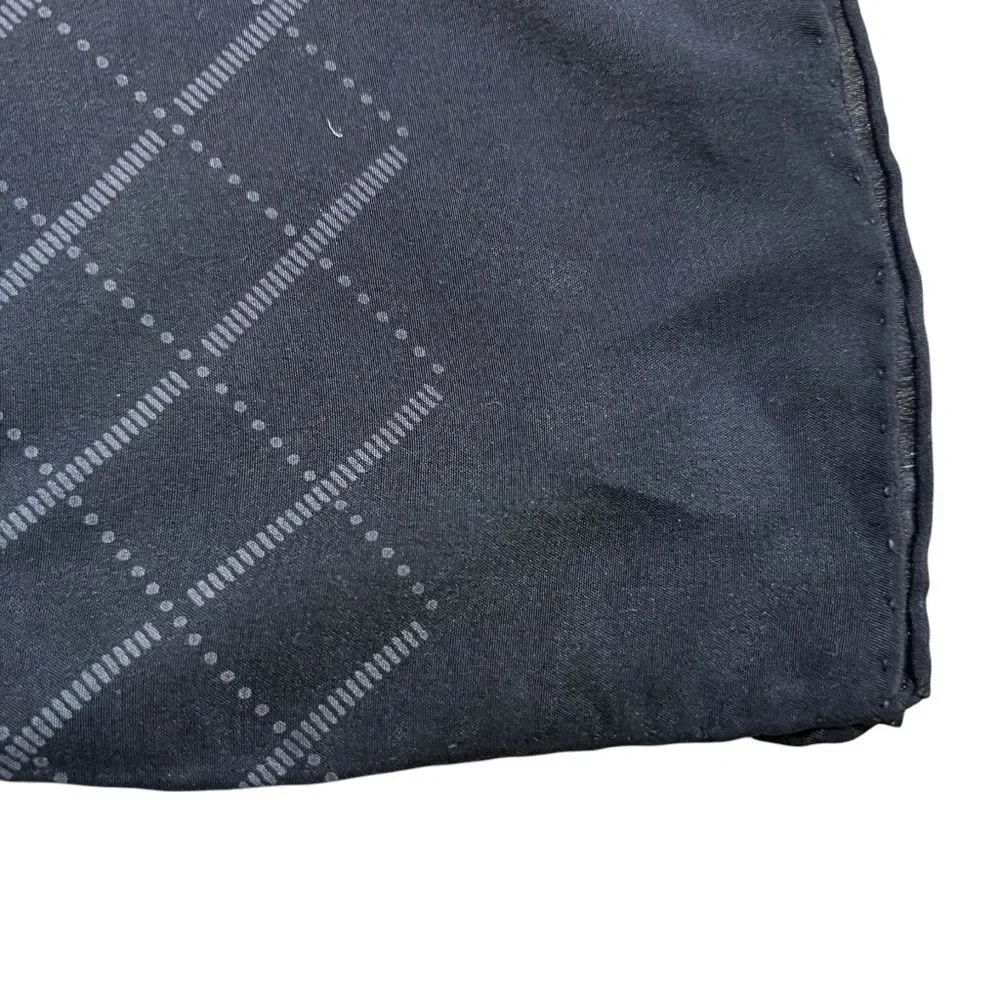 Ladies 100% Silk Black‎ and Grey Scarf